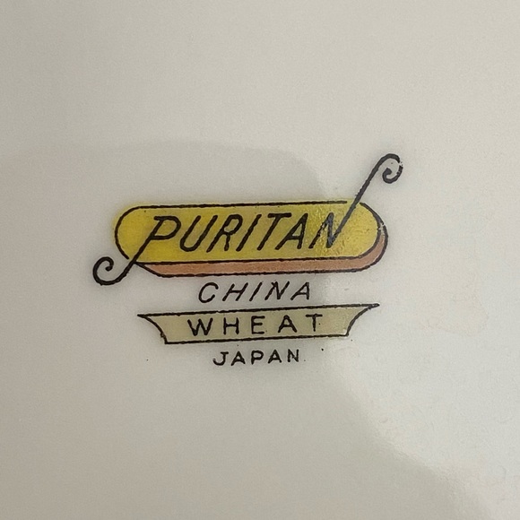 Vintage Set of 8, Puritan China Wheat Pattern Bread/Butter Plates with Gold Trim - Picture 3 of 14